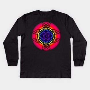 Interlaced Rainbow Celtic Mandala Kids Long Sleeve T-Shirt